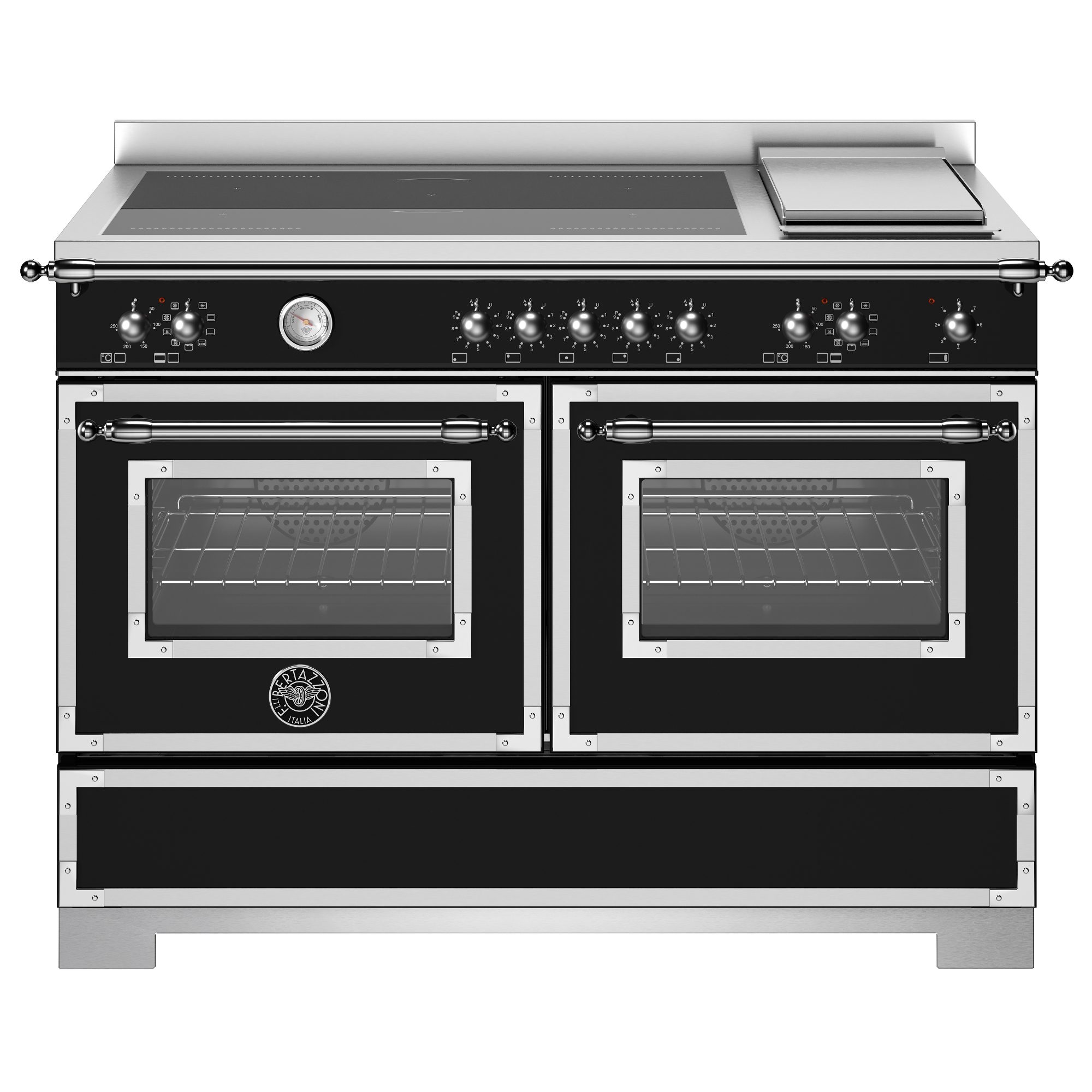 Bertazzoni  120cm Heritage Induction Range Cooker With Griddle HER125I2ENET2 - Black