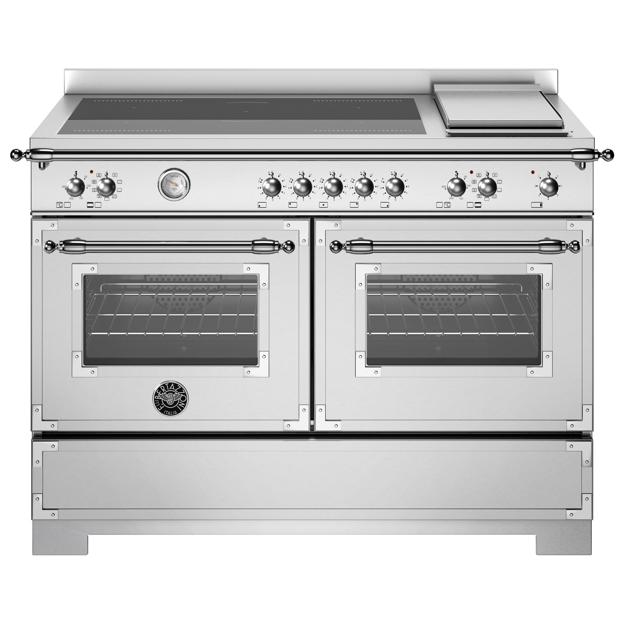 Bertazzoni  120cm Heritage Induction Range Cooker With Griddle HER125I2EXT2 - Stainless Steel