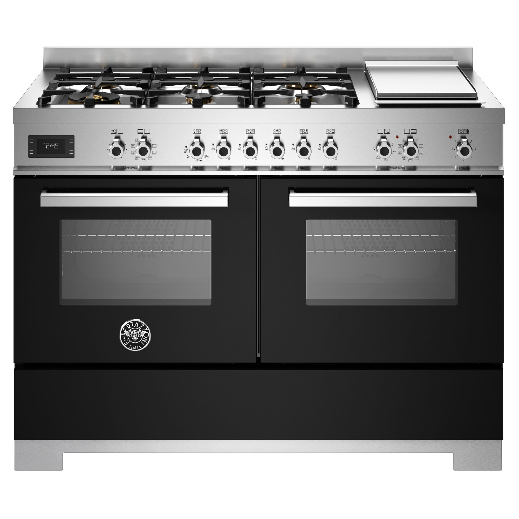 Bertazzoni  120cm Professional Dual Fuel Range Cooker With Griddle PRO126G2ENET2 - Black