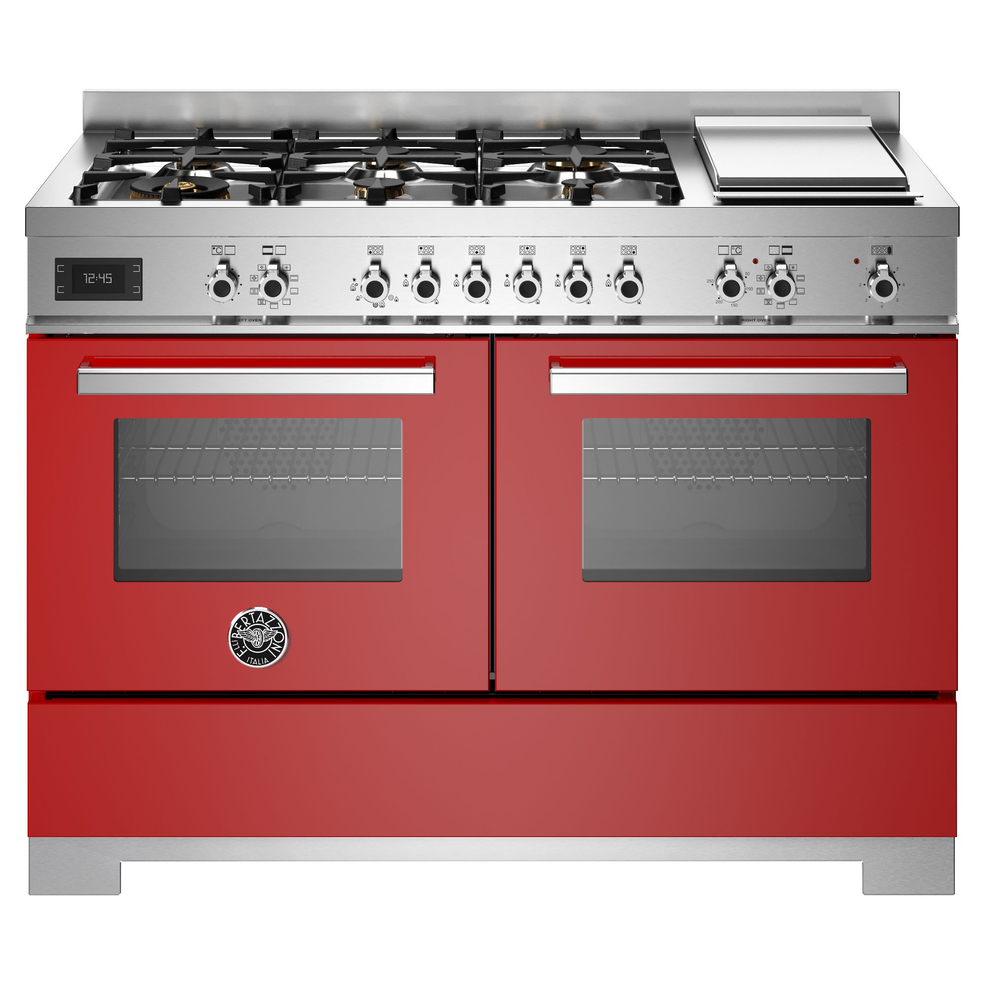 Bertazzoni  120cm Professional Dual Fuel Range Cooker With Griddle PRO126G2EROT2 - Red