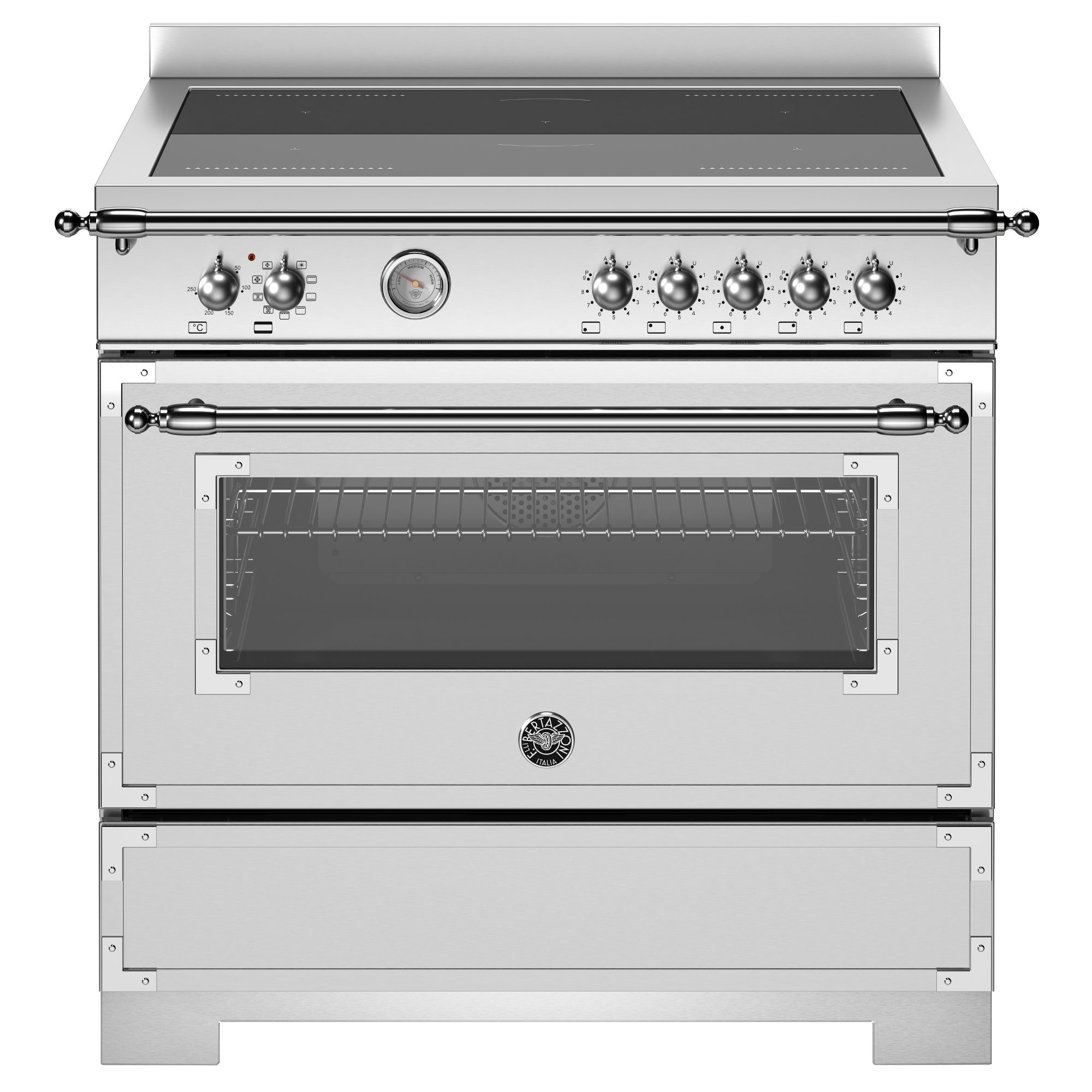 Bertazzoni  90cm Heritage Induction Single Oven Range Cooker HER95I1EXT2 - Ivory