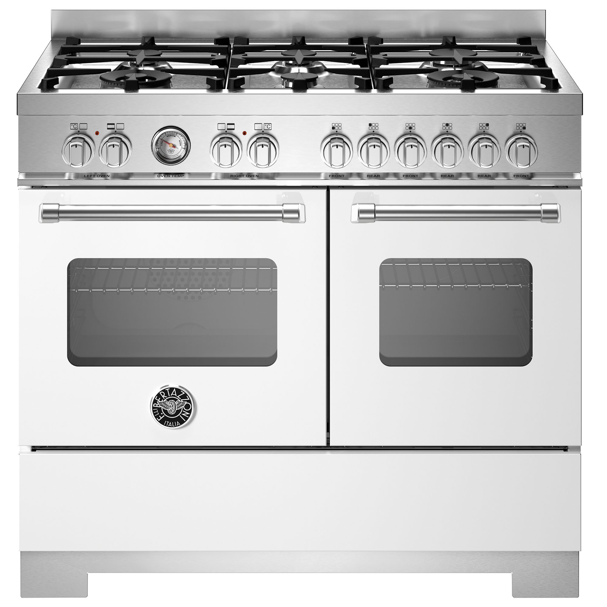 Bertazzoni  Master 100cm Range Cooker Twin Oven Dual Fuel Matt White MAS106L2EBIC