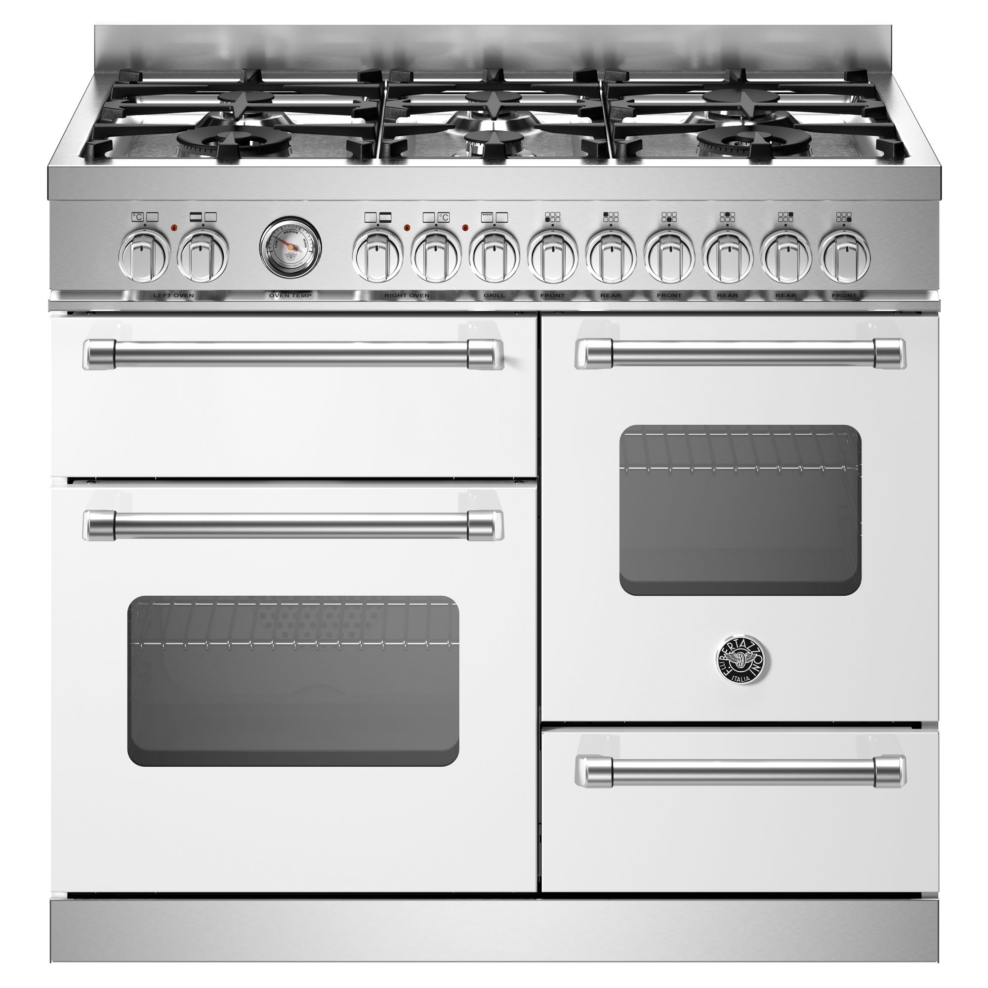 Bertazzoni  Master 100cm Range Cooker XG Oven Dual Fuel Matt White MAS106L3EBIC