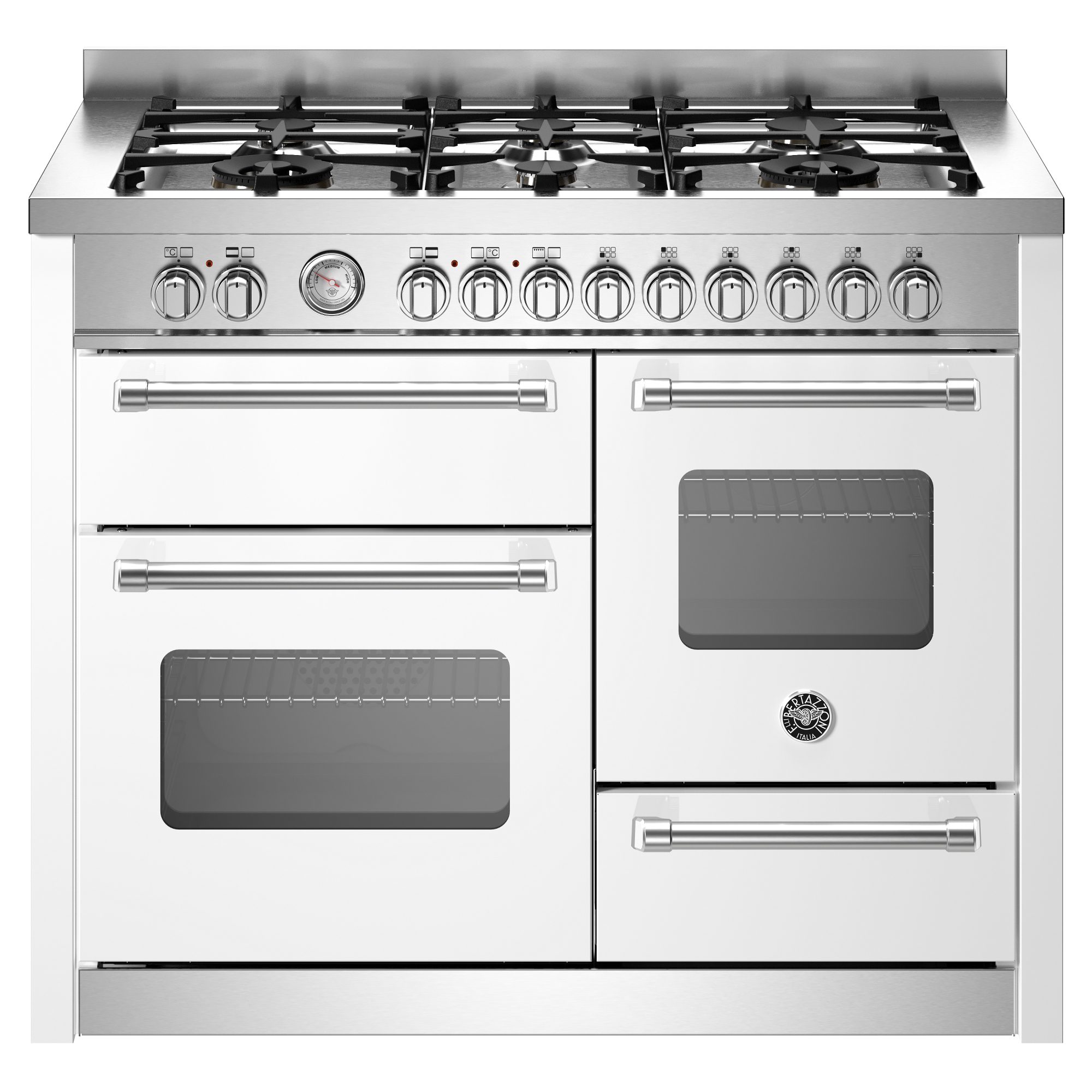 Bertazzoni  Master 110cm Range Cooker XG Oven Dual Fuel Matt White MAS116L3EBIC