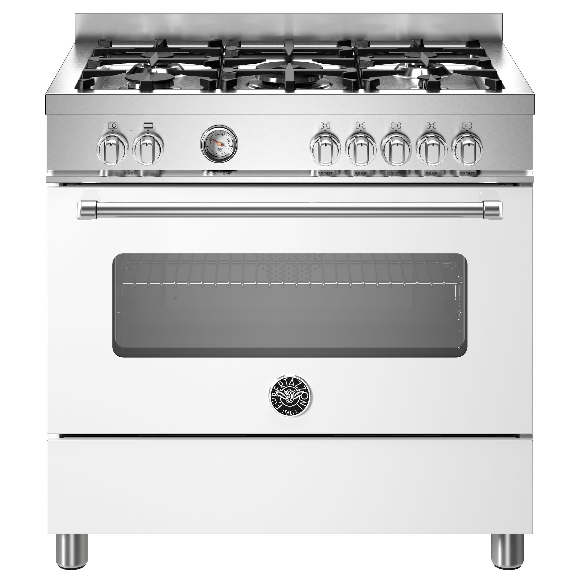 Bertazzoni  Master 90cm Range Cooker Single Oven Dual Fuel Matt White MAS95C1EBIC
