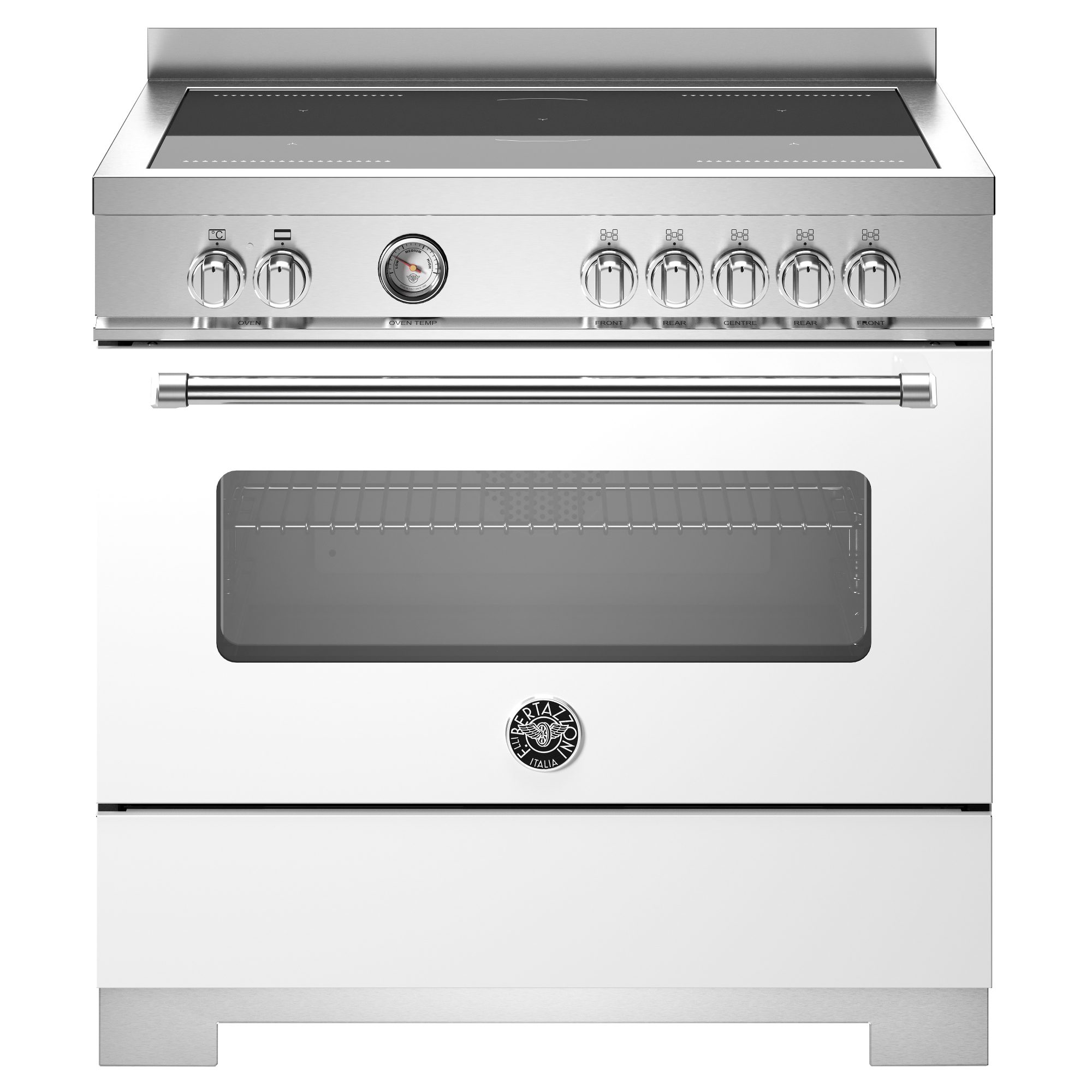 Bertazzoni  90cm Master Series Induction Single Oven Range Cooker MAS95I1EBIC2 - White