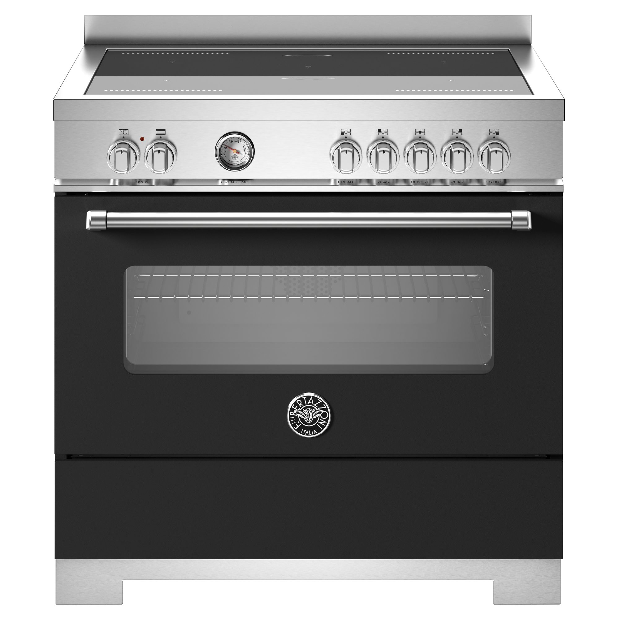 Bertazzoni  90cm Master Series Induction Single Oven Range Cooker MAS95I1ENEC2 - Black