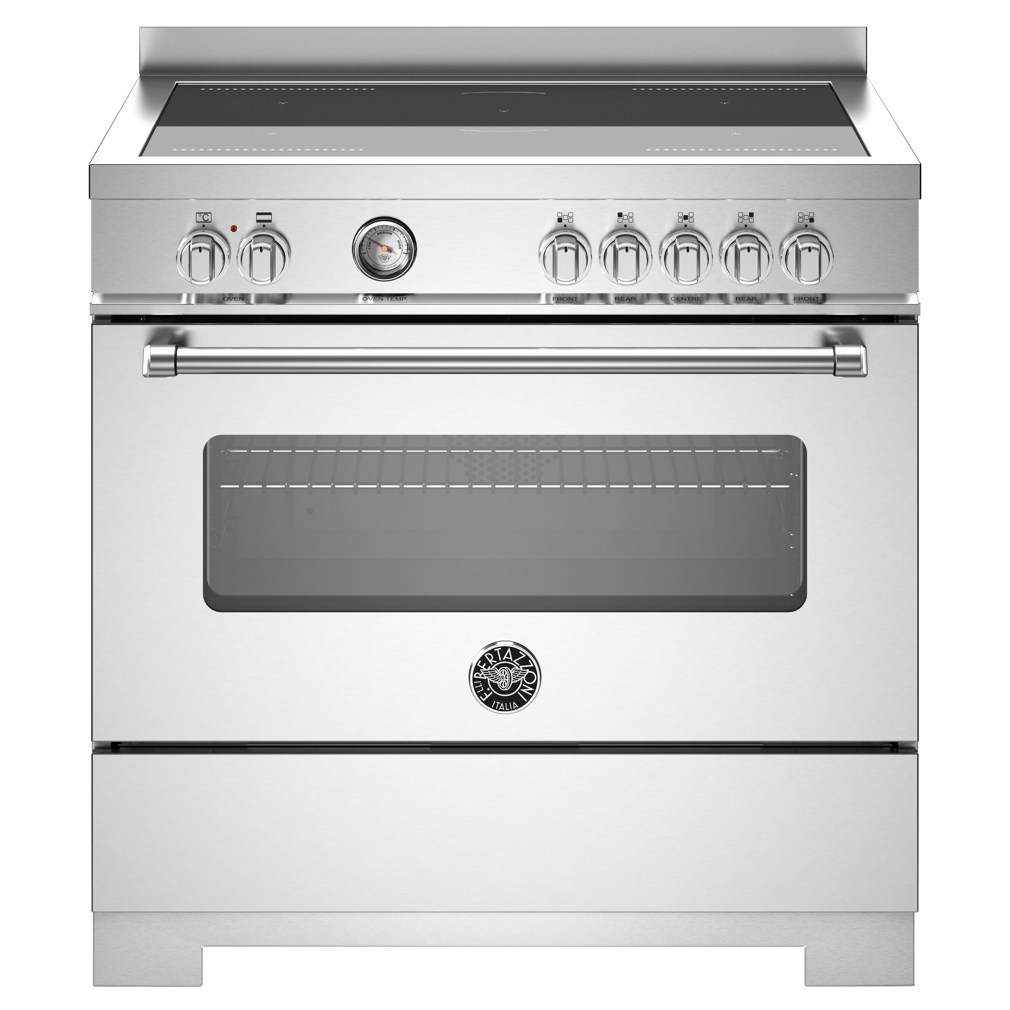 Bertazzoni  90cm Master Series Induction Single Oven Range Cooker MAS95I1EXC2 - Stainless Steel