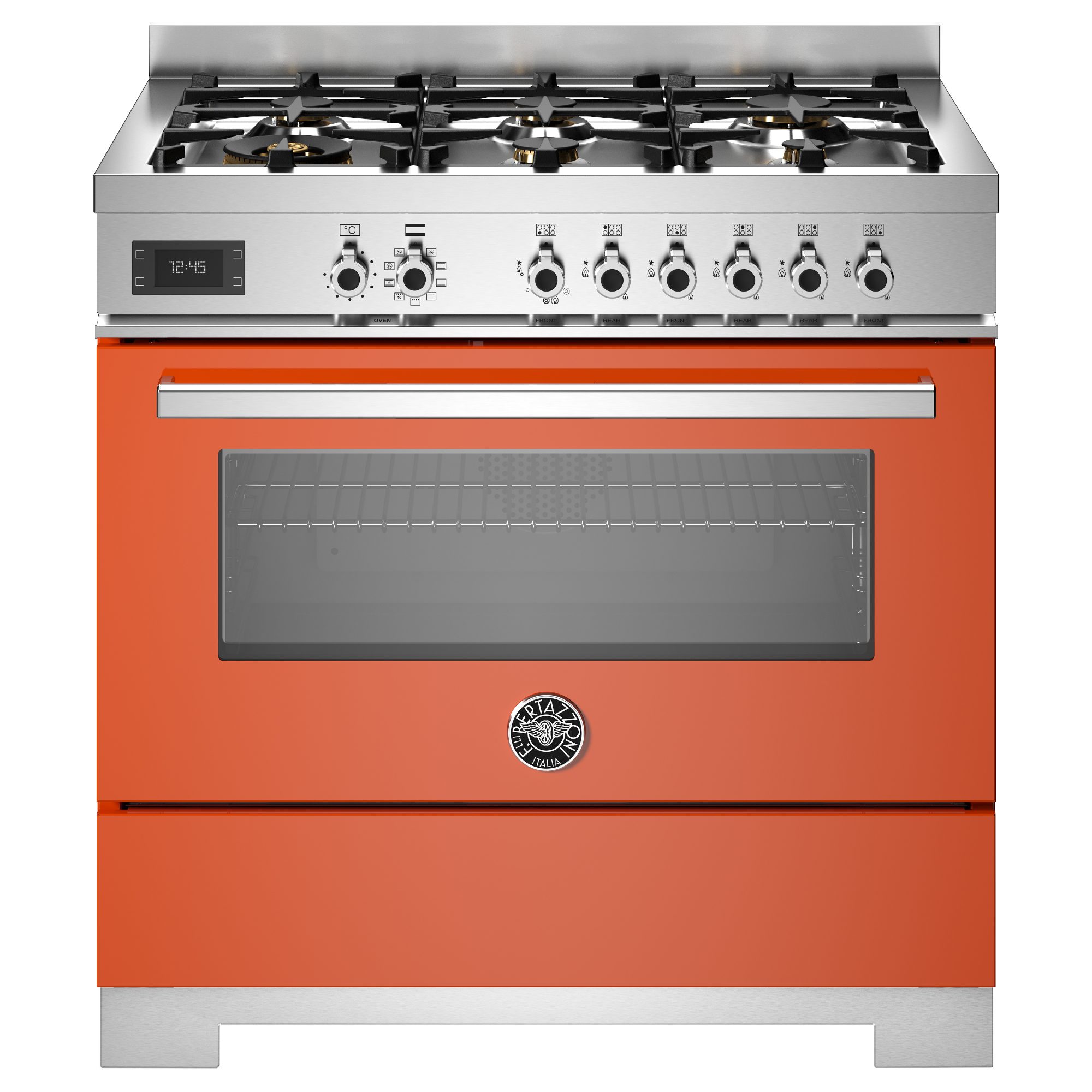 Bertazzoni  90cm Professional Dual Fuel Single Oven Range Cooker PRO96L1EART2 - Orange