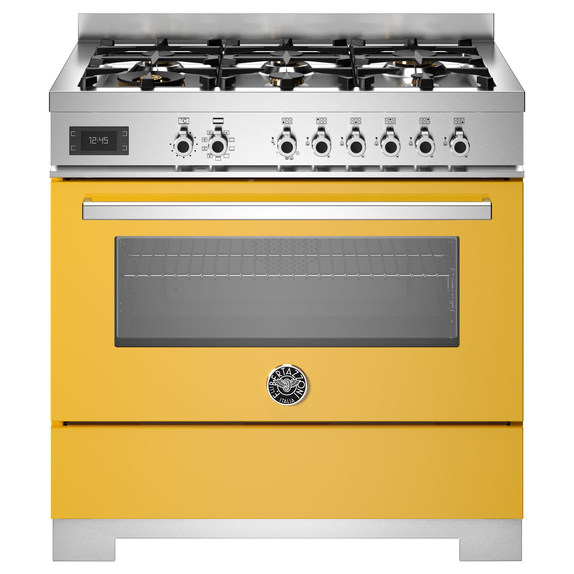 Bertazzoni  90cm Professional Dual Fuel Single Oven Range Cooker PRO96L1EGIT2 - Yellow