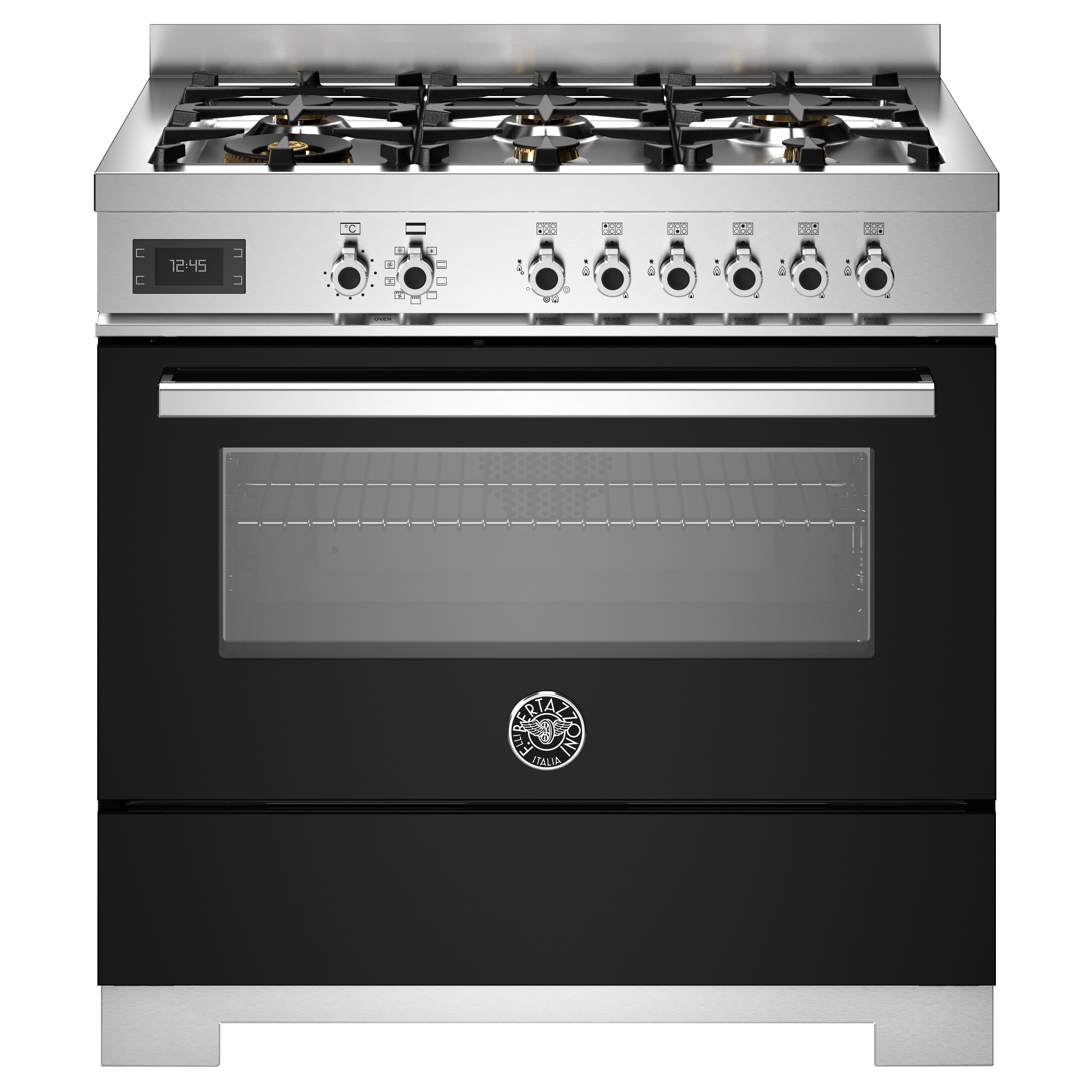 Bertazzoni PRO96L1ENET2 90cm Professional Dual Fuel Single Oven Range Cooker - Black