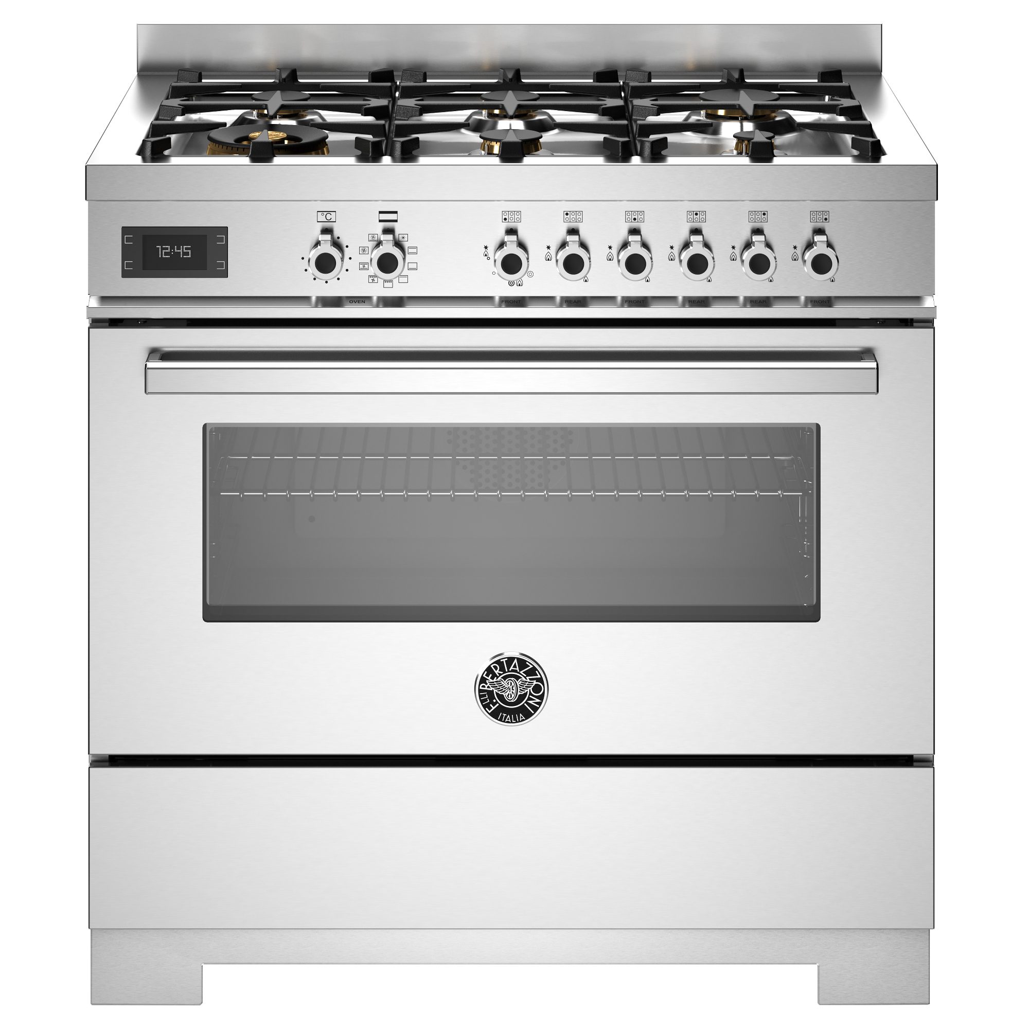 Bertazzoni  90cm Professional Dual Fuel Single Oven Range Cooker PRO96L1EXT2 - Stainless Steel