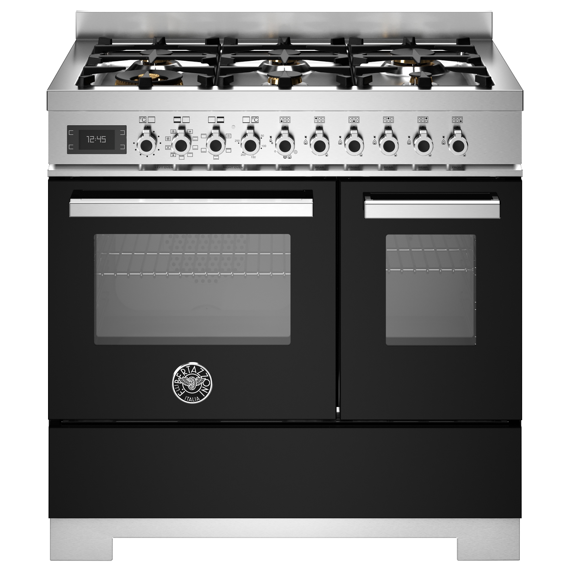 Bertazzoni PRO96L2ENET2 90cm Professional Dual Fuel Range Cooker - Black