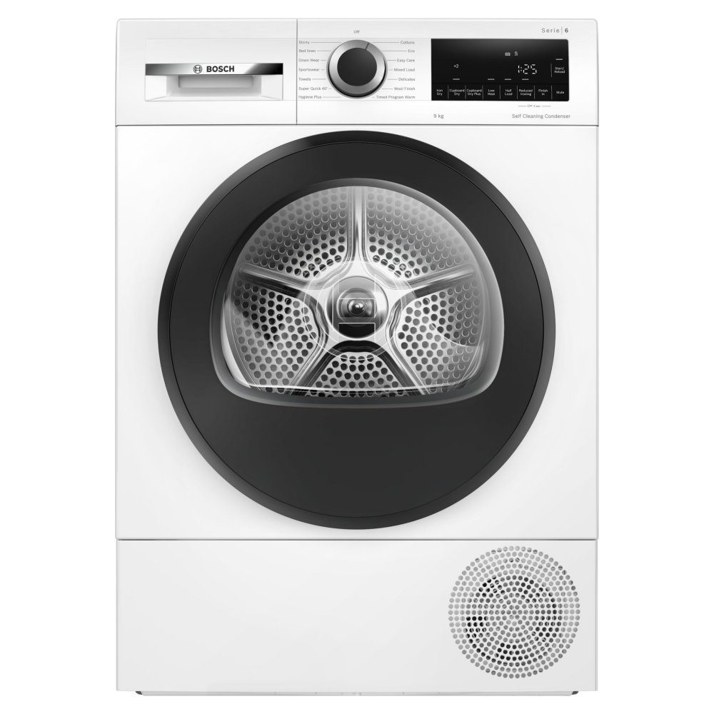 Bosch  9kg Series 6 Heat Pump Condenser Dryer WQG24502GB - White