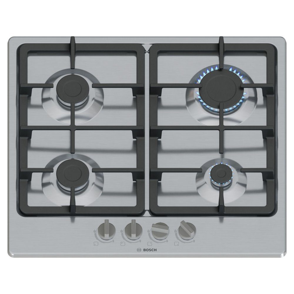 Bosch  60cm Series 4 4 Burner Gas Hob PGP6B5K90 - Stainless Steel