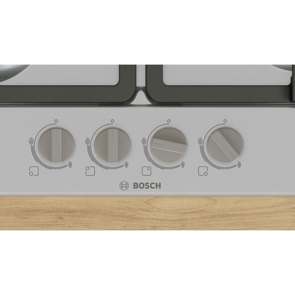Bosch 60cm Series 4 4 Burner Gas Hob PGP6B5K90 - Stainless Steel Bosch 60cm Series 4 4 Burner Gas Hob PGP6B5K90 - Stainless Steel