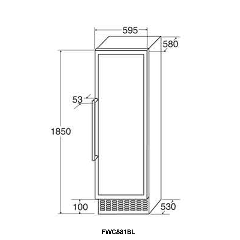 CDA 60cm Freestanding Wine Cooler FWC881BL - Black CDA 60cm Freestanding Wine Cooler FWC881BL - Black