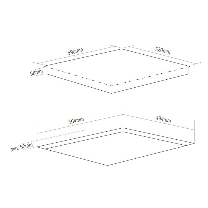 Caple 59cm Frameless 4 Zone Induction Hob C848I - BLACK Caple 59cm Frameless 4 Zone Induction Hob C848I - BLACK