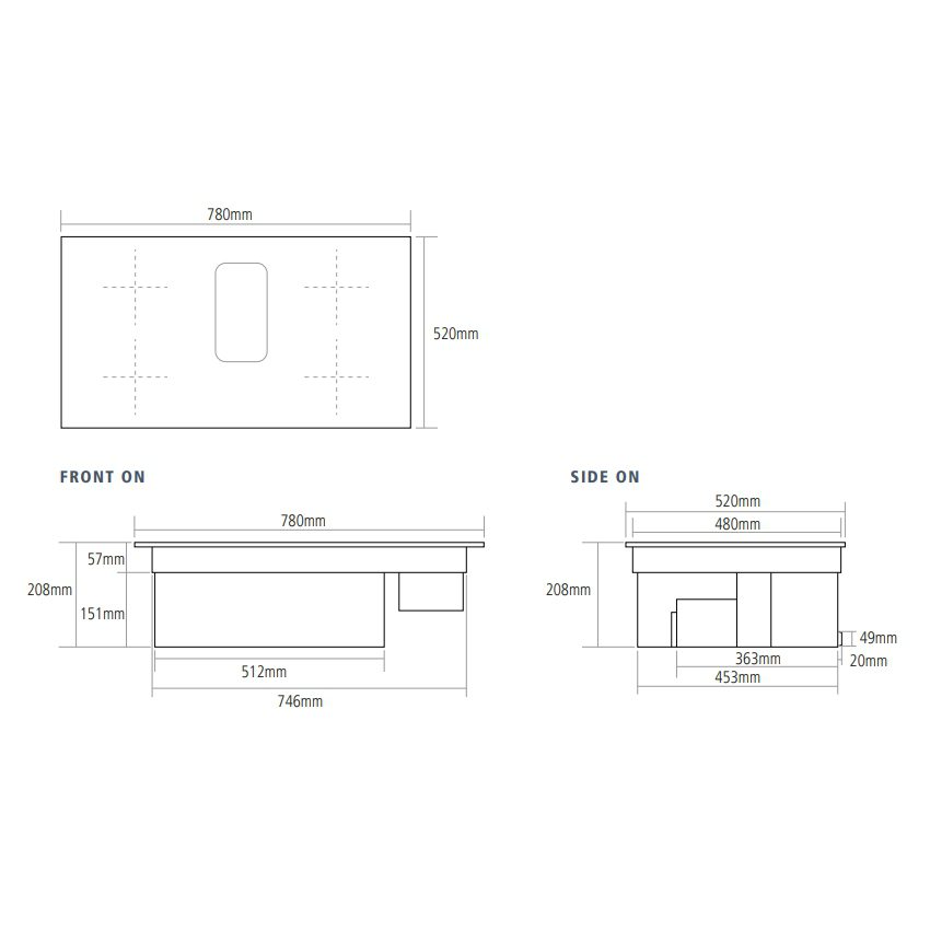 Caple 78cm Air Venting Induction Hob DD782BK - Black Caple 78cm Air Venting Induction Hob DD782BK - Black