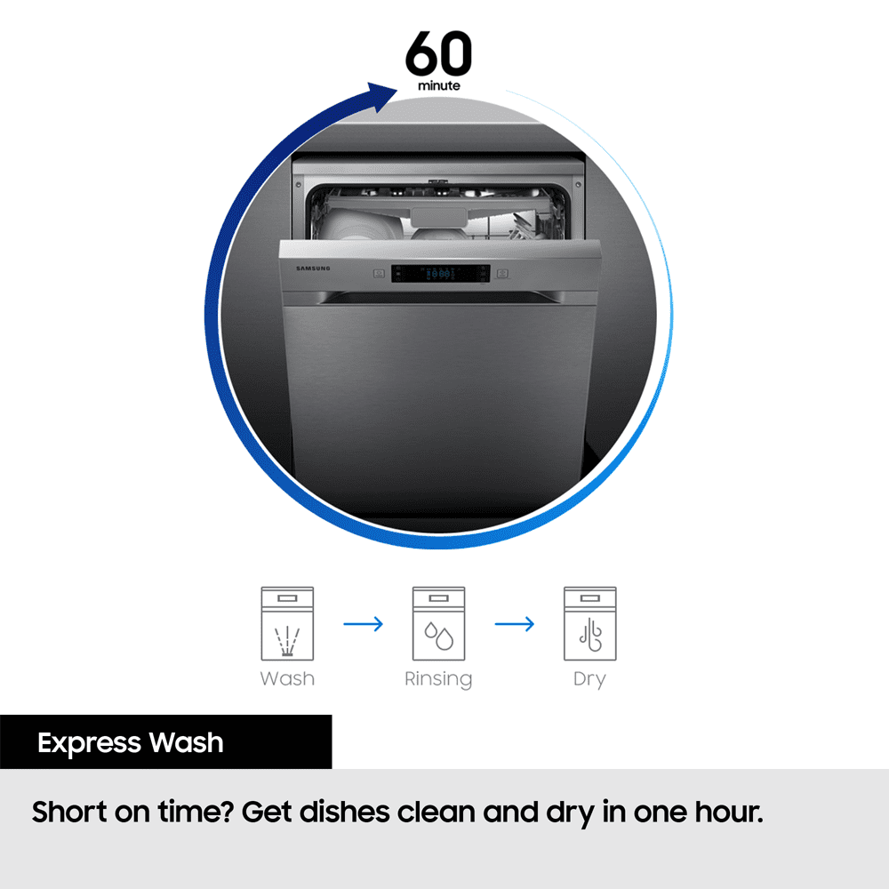 Samsung 60cm Series 11 Freestanding WiFi Dishwasher DW60BG730FSLEU - Stainless Steel Samsung 60cm Series 11 Freestanding WiFi Dishwasher DW60BG730FSLEU - Stainless Steel