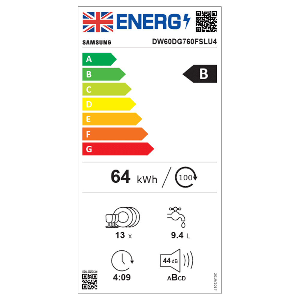 Samsung 60cm Series 6 Freestanding WiFi Dishwasher DW60DG760FSLU4 - Silver Samsung 60cm Series 6 Freestanding WiFi Dishwasher DW60DG760FSLU4 - Silver