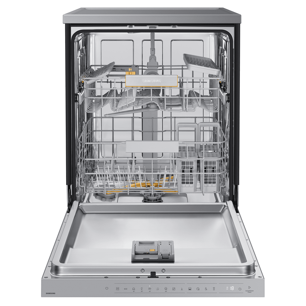 Samsung 60cm Series 6 Freestanding WiFi Dishwasher DW60DG760FSLU4 - Silver Samsung 60cm Series 6 Freestanding WiFi Dishwasher DW60DG760FSLU4 - Silver