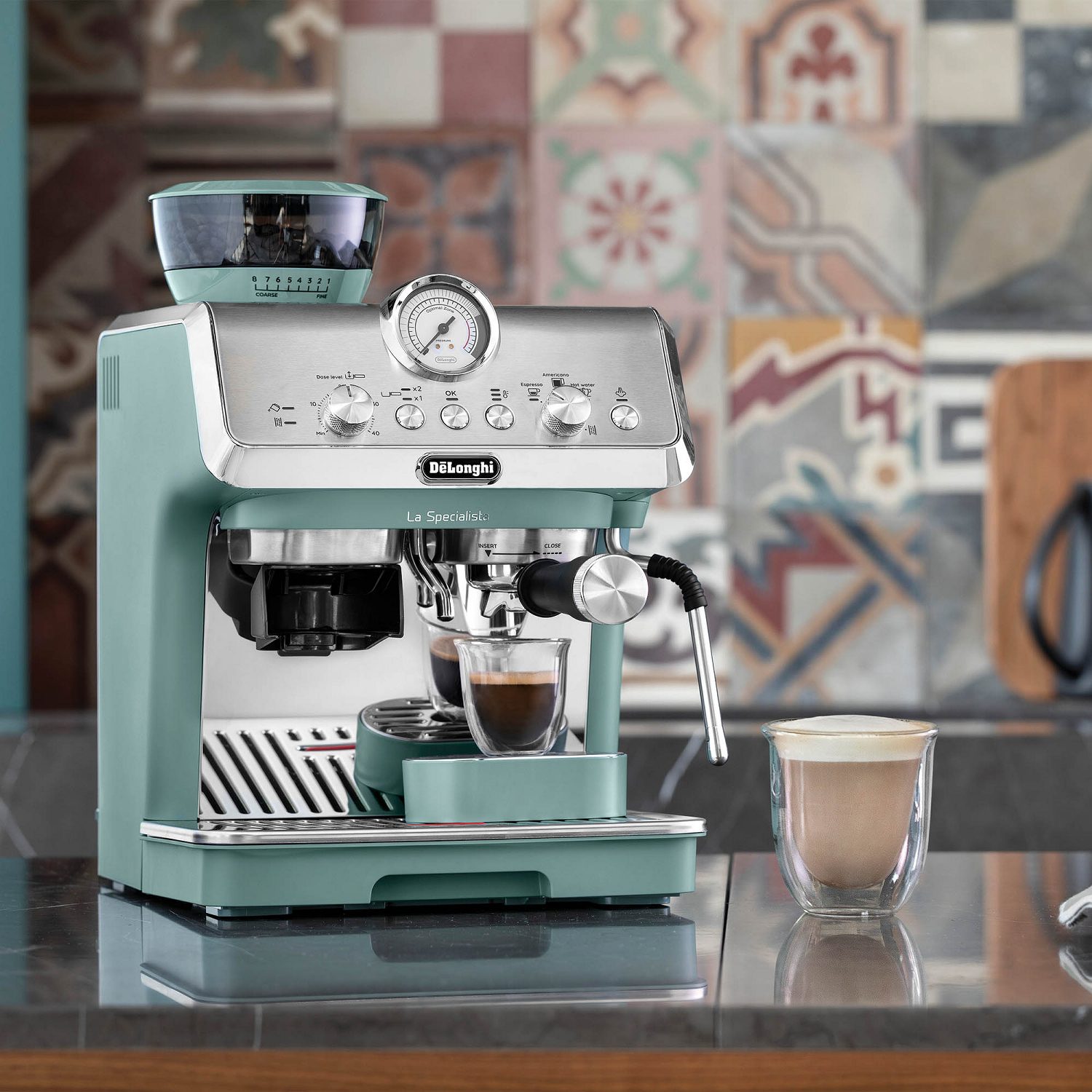 Delonghi Freestanding La Specialista Arte Bean to Cup Coffee Machine EC9155.GR - GREEN Delonghi Freestanding La Specialista Arte Bean to Cup Coffee Machine EC9155.GR - GREEN