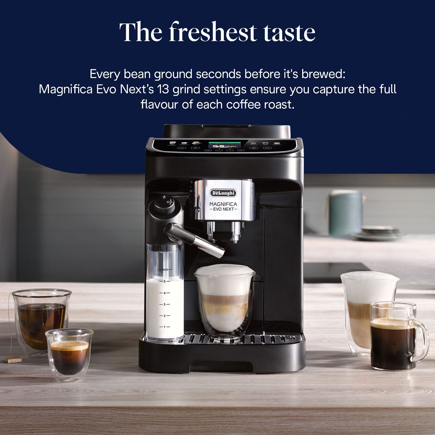 Delonghi Freestanding Magnifica Evo Next Bean to Cup Coffee Machine ECAM310.60.B - BLACK Delonghi Freestanding Magnifica Evo Next Bean to Cup Coffee Machine ECAM310.60.B - BLACK