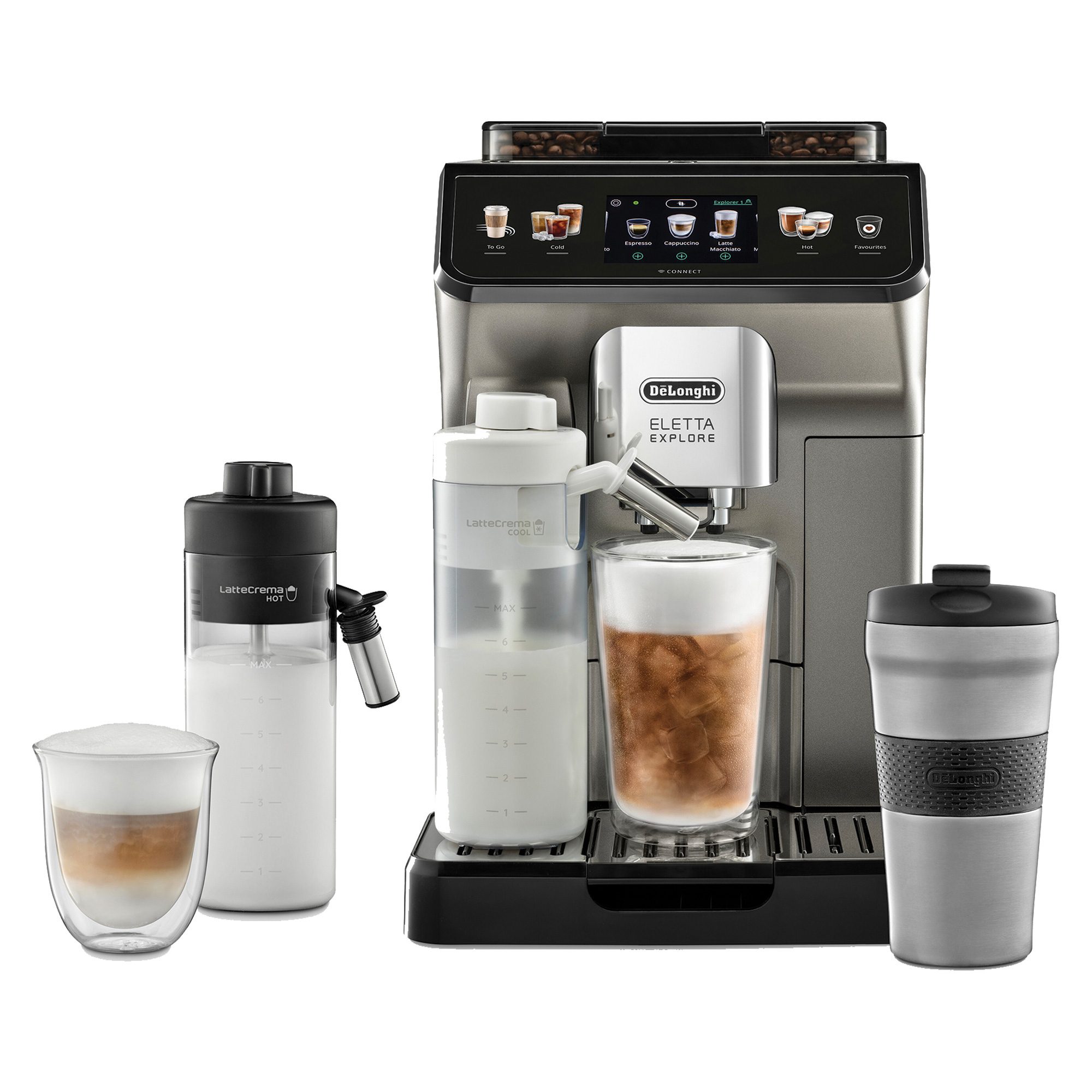 Delonghi  Freestanding Eletta Explore Bean to Cup Coffee Machine ECAM450.86.T - TITANIUM