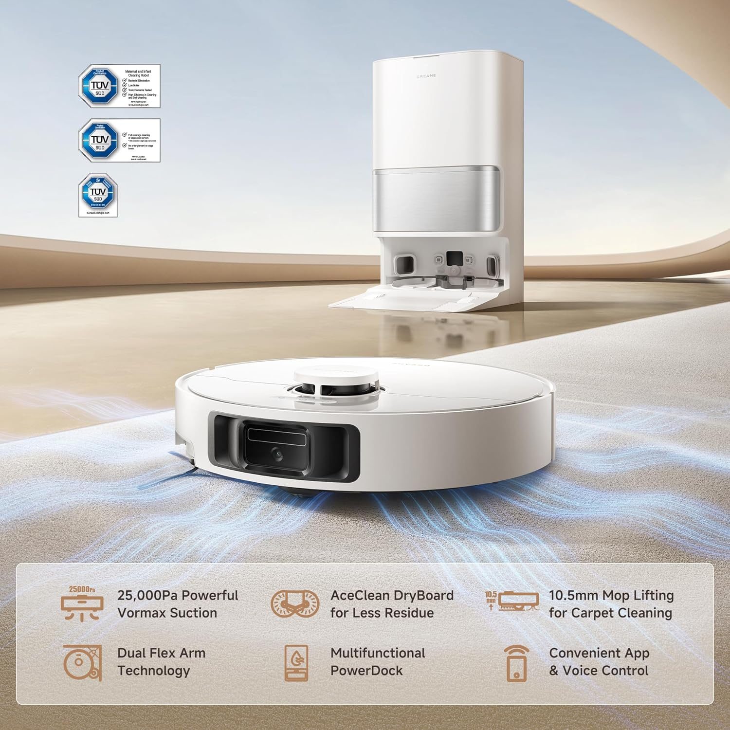 Dreame L10s Ultra Gen 3 Kit Robot Vacuum Cleaner and Mop with Self-Cleaning and Auto-Empty RLL53SE White Dreame L10s Ultra Gen 3 Kit Robot Vacuum Cleaner and Mop with Self-Cleaning and Auto-Empty RLL53SE White