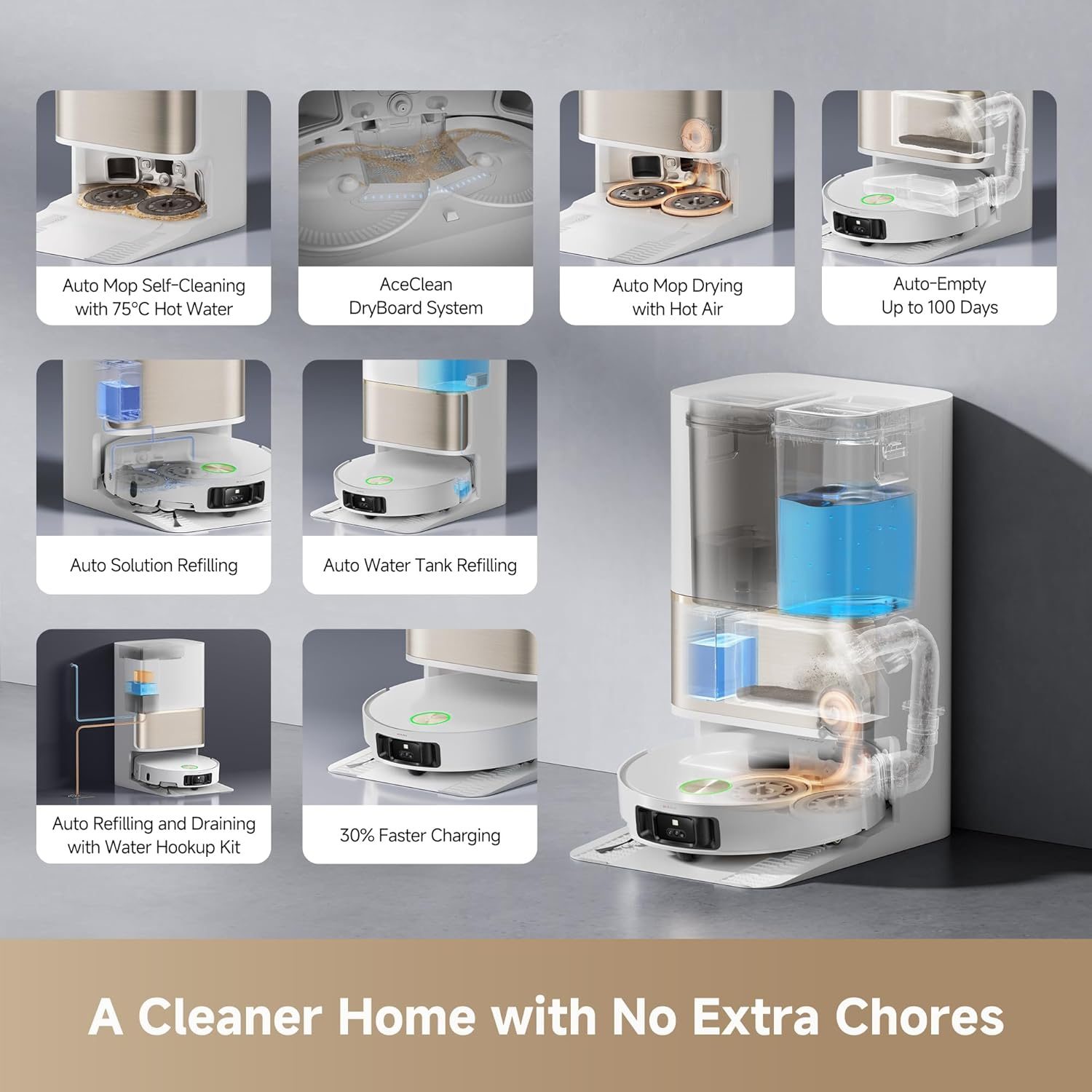 Dreame L50s Pro Ultra Robot Vacuum Cleaner and Mop With Self-Cleaning and Auto-Empty RLL88HE_BLK Black Dreame L50s Pro Ultra Robot Vacuum Cleaner and Mop With Self-Cleaning and Auto-Empty RLL88HE_BLK Black