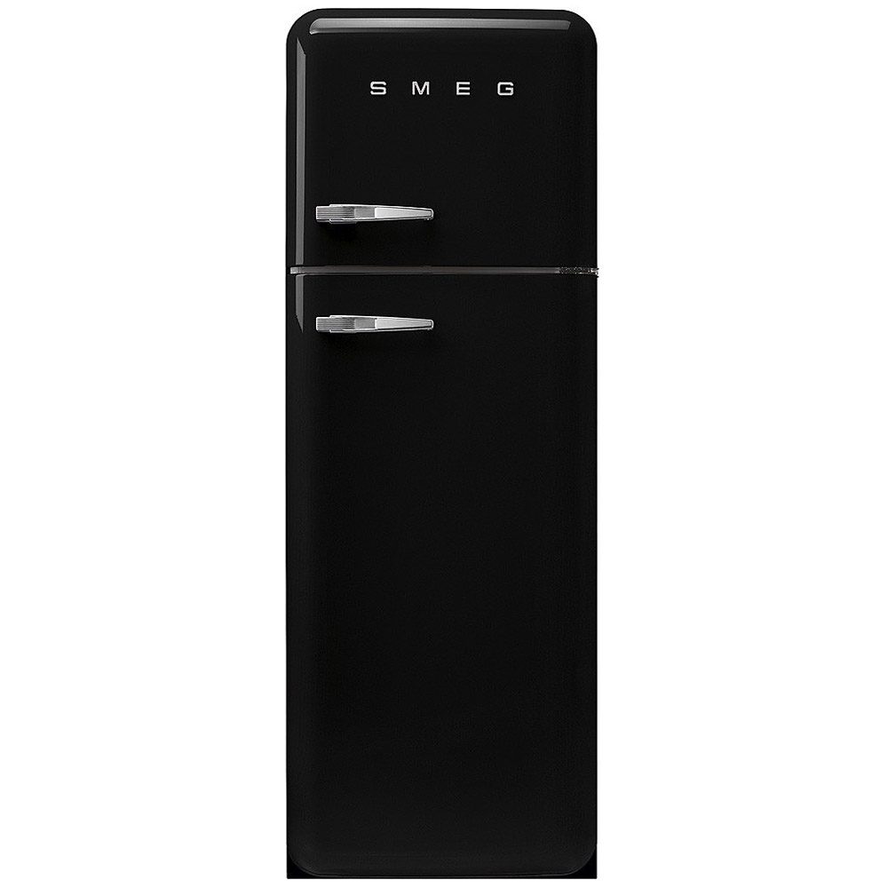 Smeg  60cm 50s Style Right Hand Hinge Freezer over Fridge Black FAB30RBL6UK