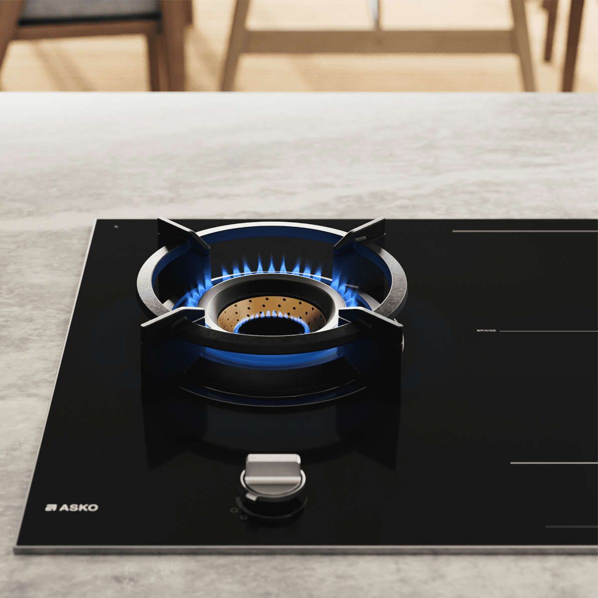 Asko 90cm Mixed Fuel Induction And Gas Hob HIG89524BGB1 - BLACK Asko 90cm Mixed Fuel Induction And Gas Hob HIG89524BGB1 - BLACK