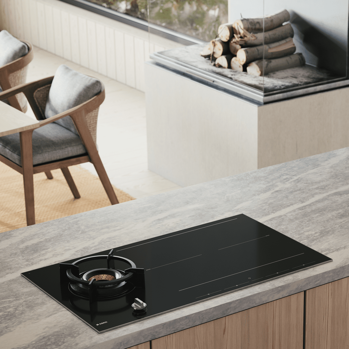 Asko 90cm Mixed Fuel Induction And Gas Hob HIG89524BGB1 - BLACK Asko 90cm Mixed Fuel Induction And Gas Hob HIG89524BGB1 - BLACK