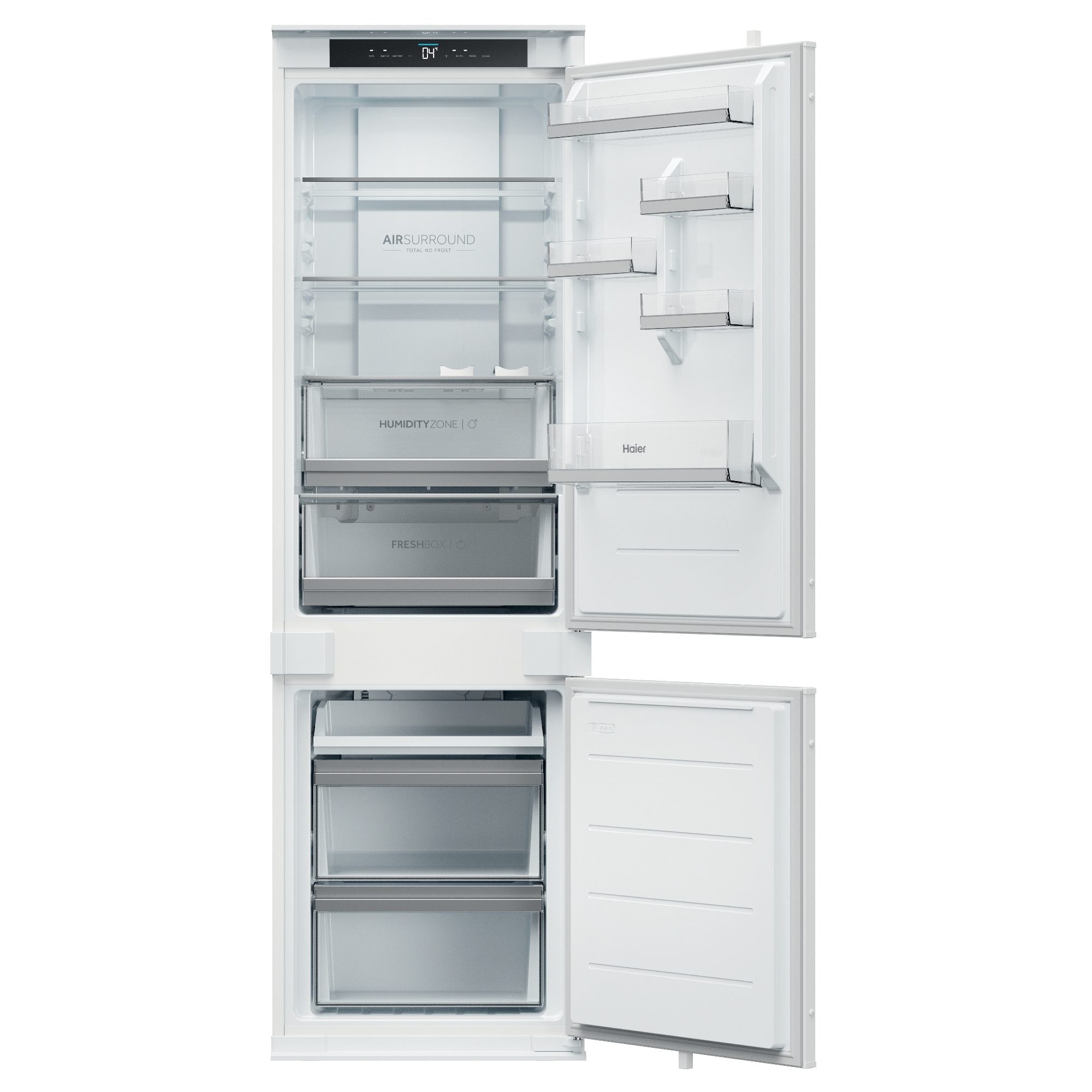 Haier 177cm Integrated 70/30 Frost Free Fridge Freezer HBQW5518EK Haier 177cm Integrated 70/30 Frost Free Fridge Freezer HBQW5518EK