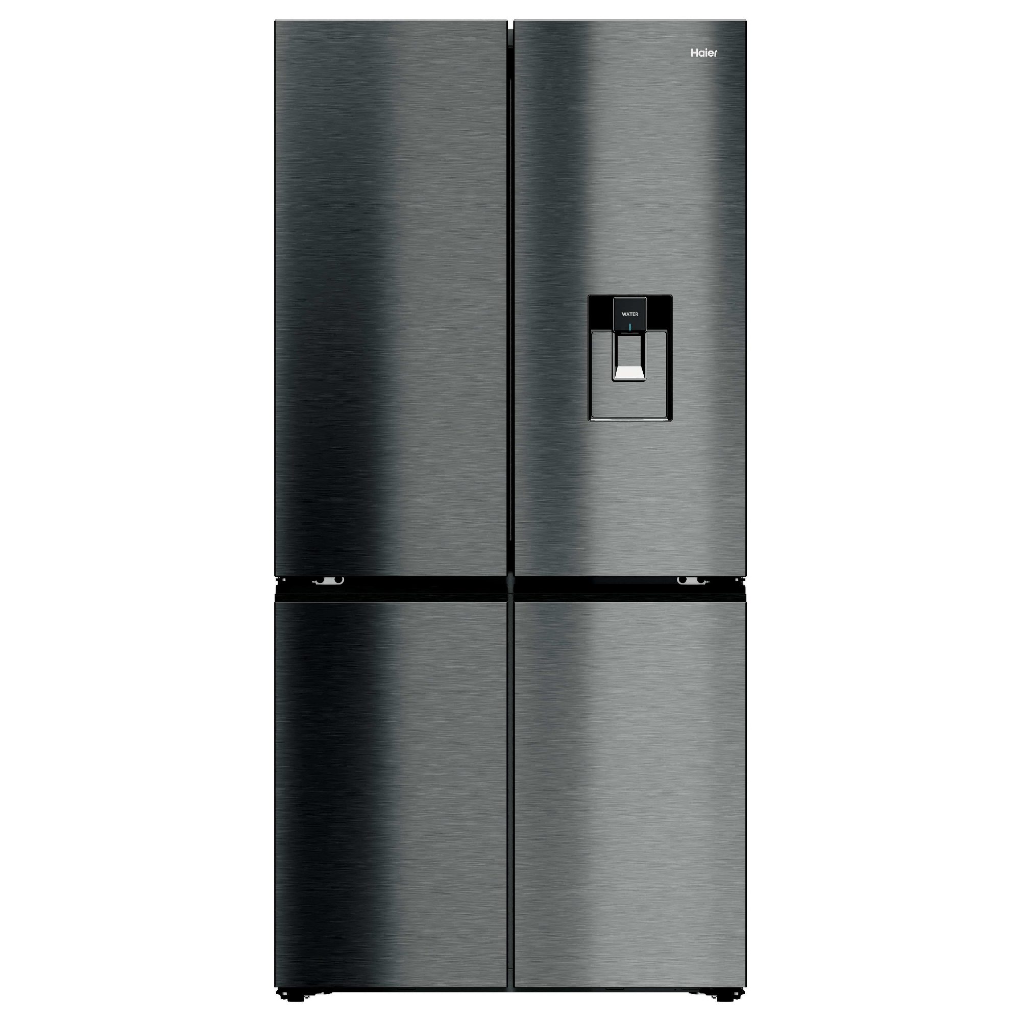 Haier  Four Door Cube 90 Series 7 Fridge Freezer With Ice & Water HCW79F19EHSB - Black Steel