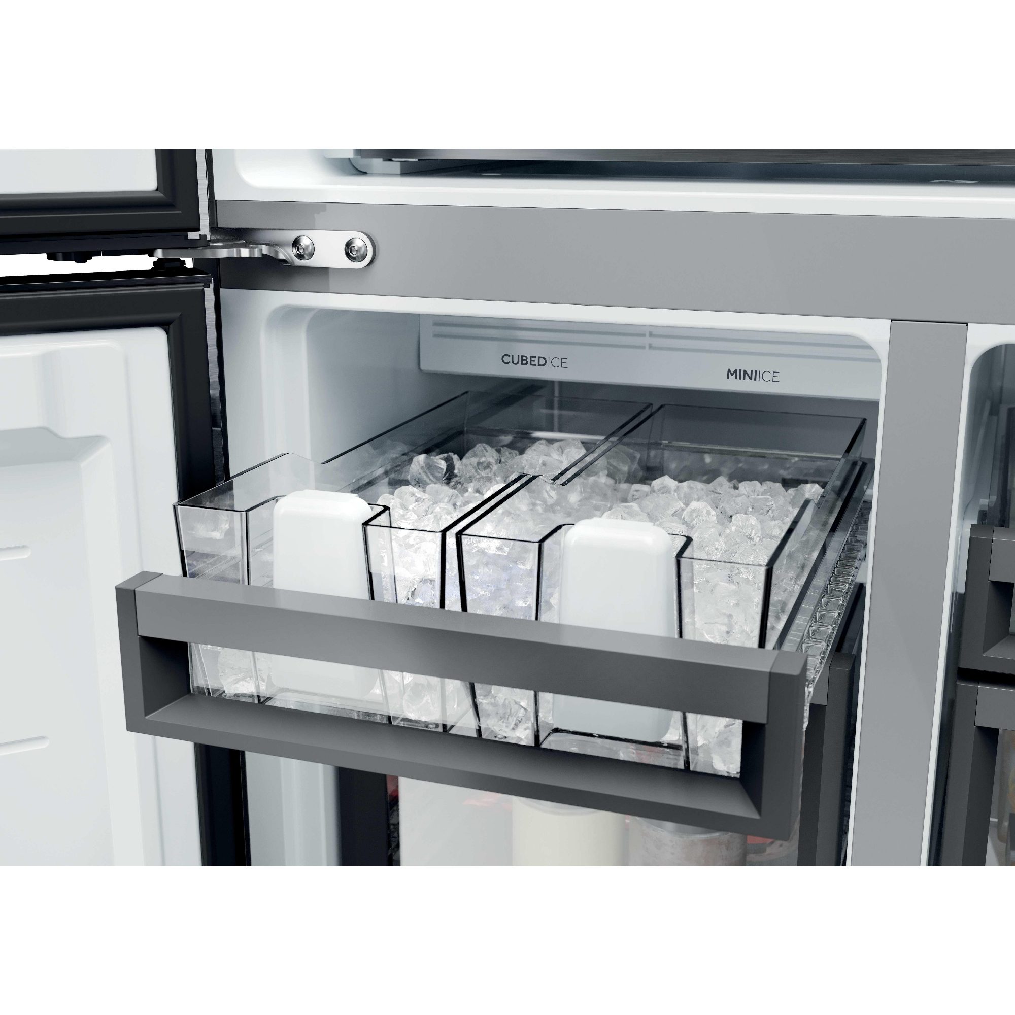 Haier Four Door Cube 90 Series 7 Fridge Freezer With Ice & Water HCW79F19EHSB - Black Steel Haier Four Door Cube 90 Series 7 Fridge Freezer With Ice & Water HCW79F19EHSB - Black Steel