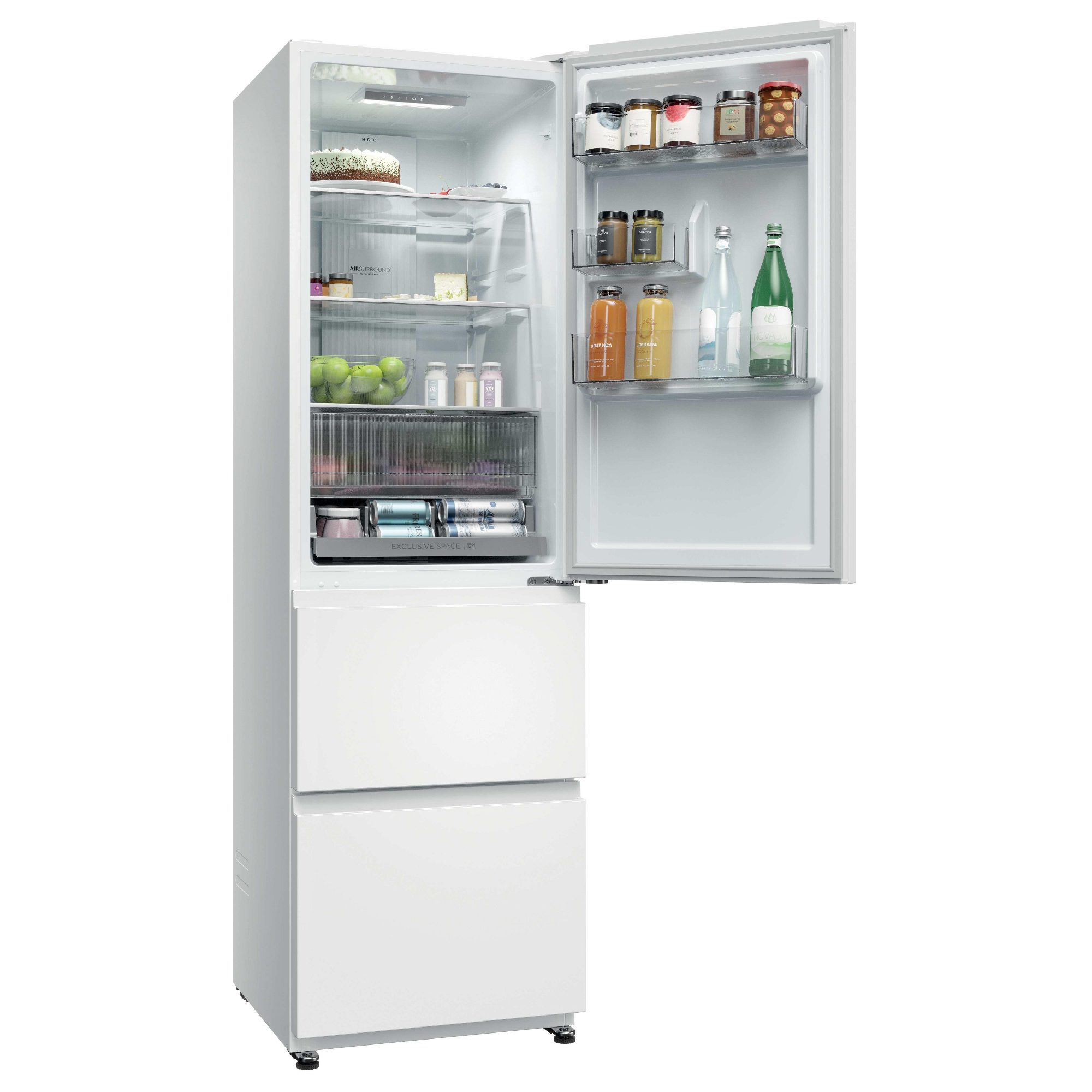 Haier 55cm Frost Free Fridge Freezer HTR3518ENMWK - White Haier 55cm Frost Free Fridge Freezer HTR3518ENMWK - White