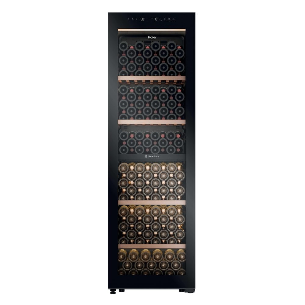 Haier  60cm Freestanding Dual Zone Wine Cooler HWS201GDFH1K - Black