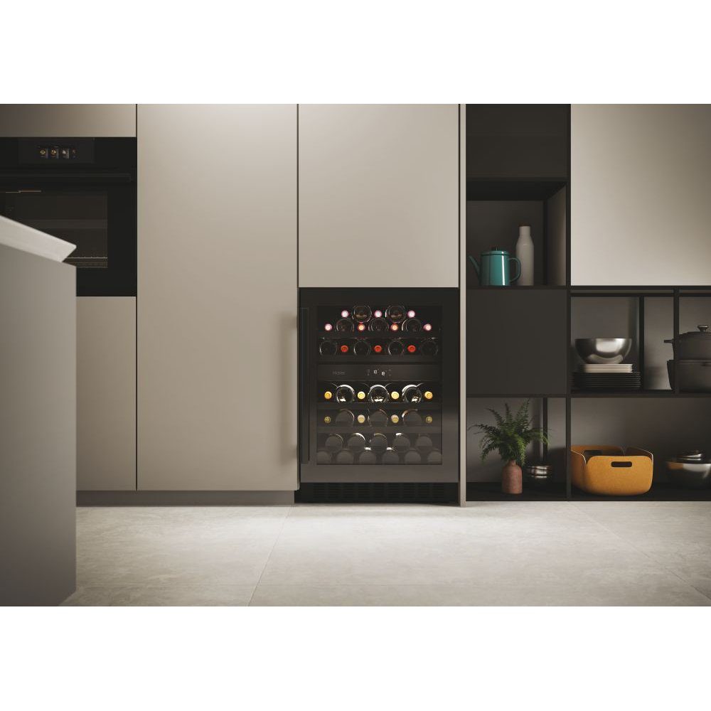 Haier 60cm Freestanding Undercounter Dual Zone Wine Cooler HAKWBD60UK - Black Haier 60cm Freestanding Undercounter Dual Zone Wine Cooler HAKWBD60UK - Black