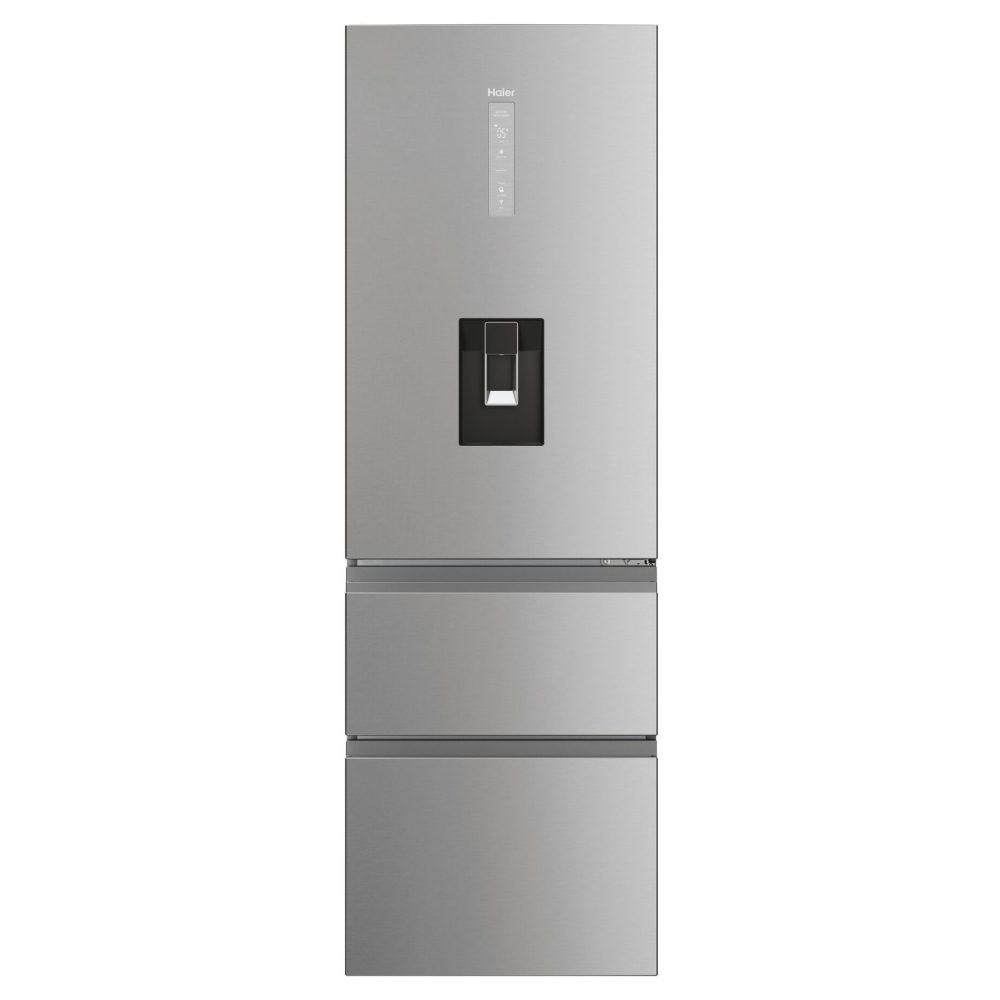 Haier  60cm MyZone Frost Free Fridge Freezer With Water HTW5618EWMG - Stainless Steel
