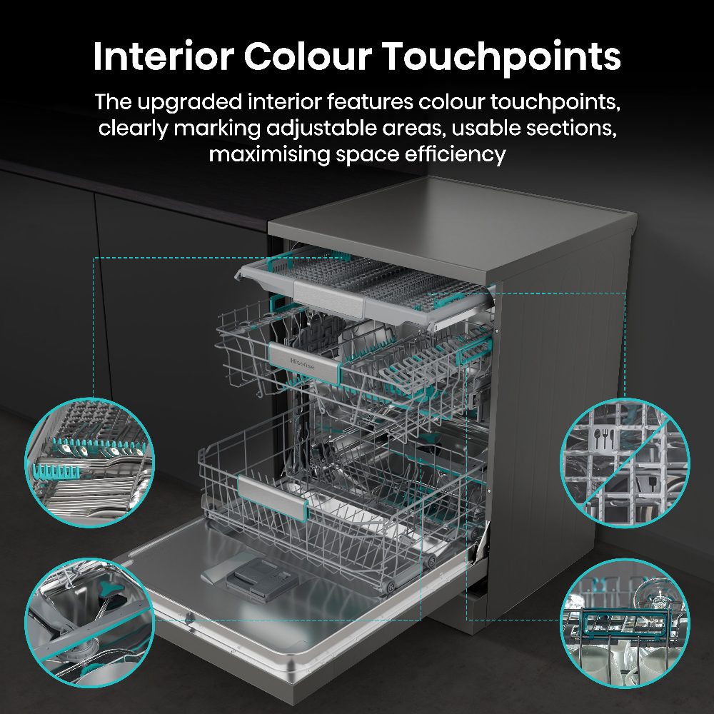 Hisense 60cm Freestanding Dishwasher HS673A90XUK - Silver Hisense 60cm Freestanding Dishwasher HS673A90XUK - Silver