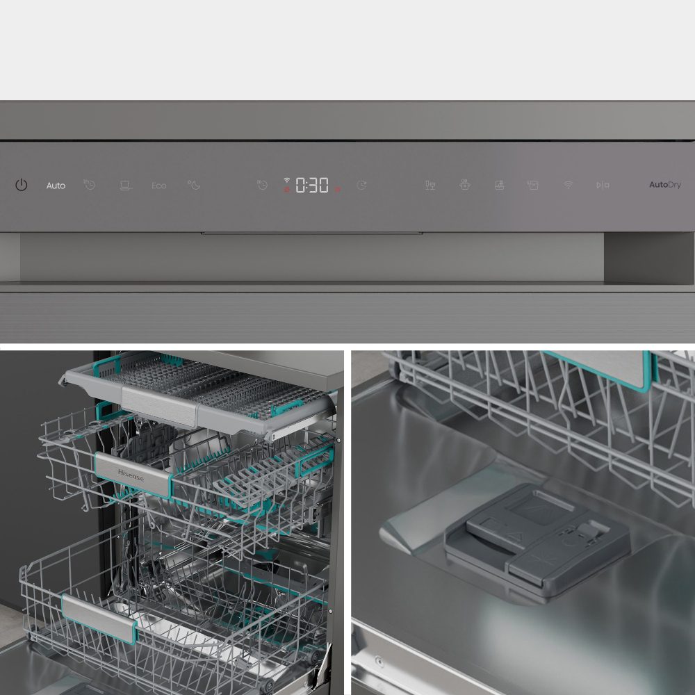Hisense 60cm Freestanding Dishwasher HS673A90XUK - Silver Hisense 60cm Freestanding Dishwasher HS673A90XUK - Silver