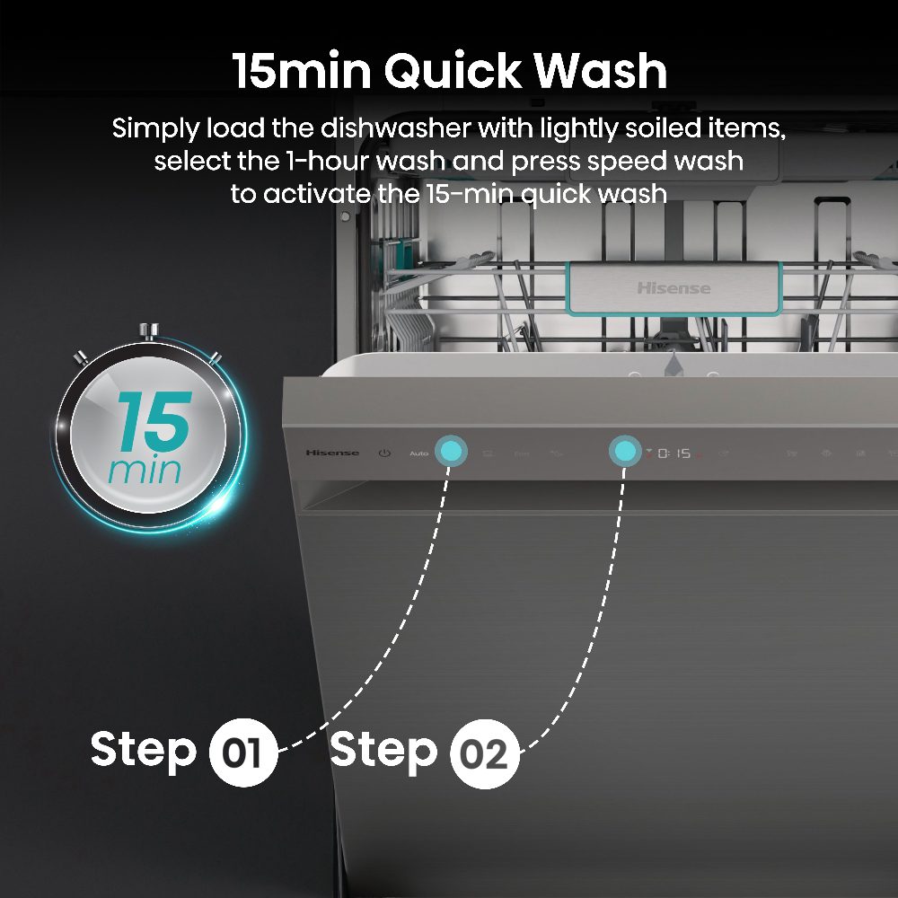 Hisense 60cm Freestanding Dishwasher HS673A90XUK - Silver Hisense 60cm Freestanding Dishwasher HS673A90XUK - Silver