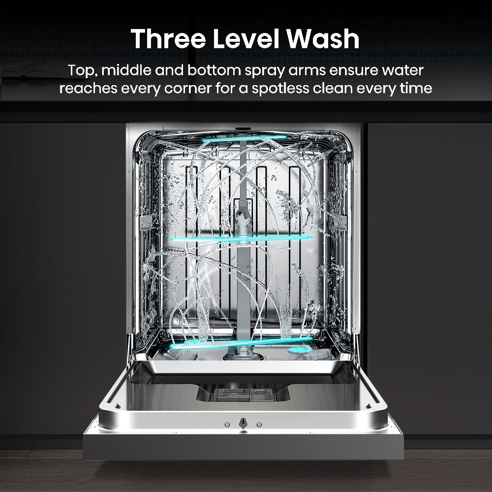 Hisense 60cm Freestanding Dishwasher HS673A90XUK - Silver Hisense 60cm Freestanding Dishwasher HS673A90XUK - Silver