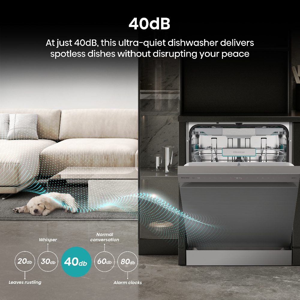 Hisense 60cm Freestanding Dishwasher HS673A90XUK - Silver Hisense 60cm Freestanding Dishwasher HS673A90XUK - Silver