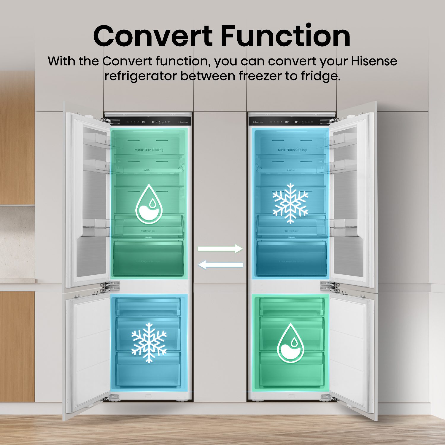 Hisense 177cm Integrated 60/40 Frost Free Fridge Freezer RB5B250SSWC1 Hisense 177cm Integrated 60/40 Frost Free Fridge Freezer RB5B250SSWC1