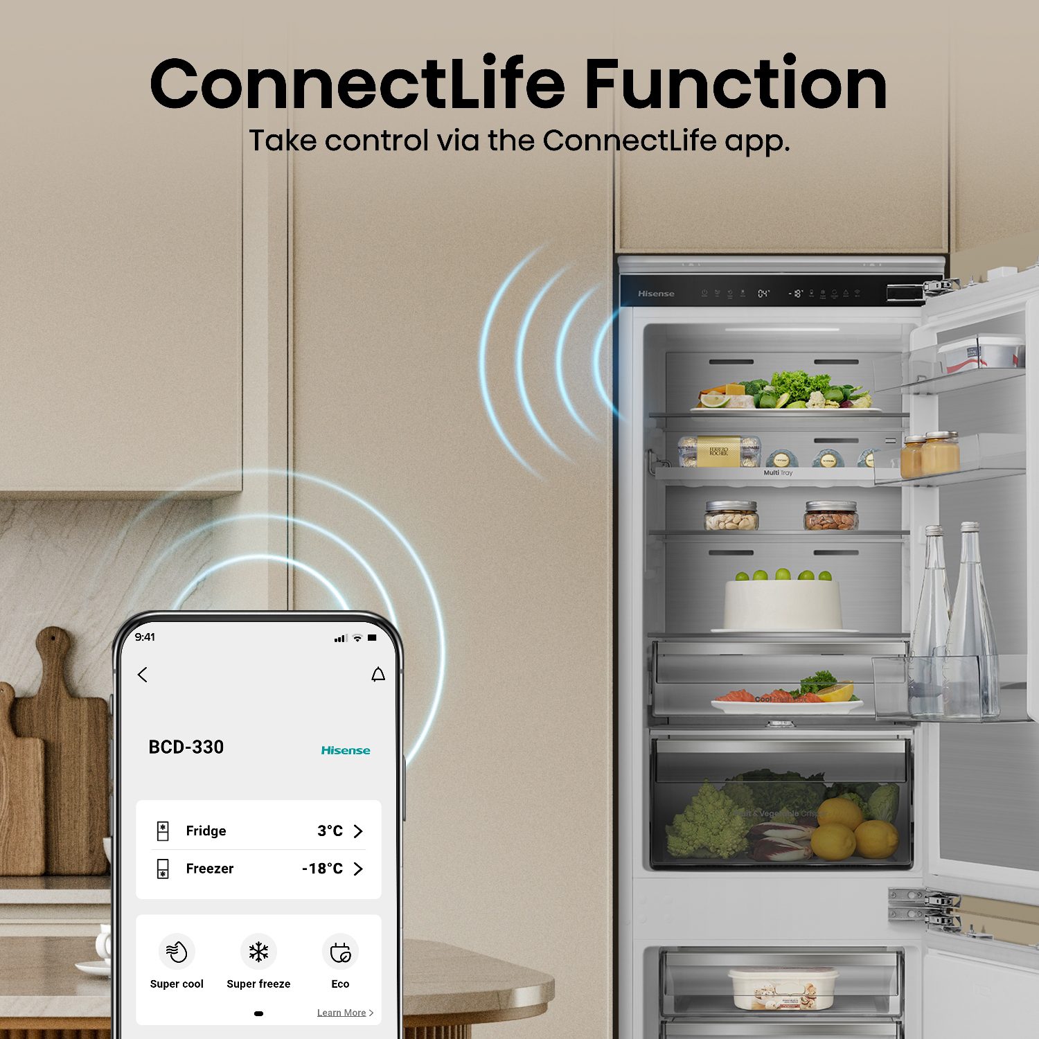 Hisense 177cm Integrated 60/40 Frost Free Fridge Freezer RB5B250SSWC1 Hisense 177cm Integrated 60/40 Frost Free Fridge Freezer RB5B250SSWC1