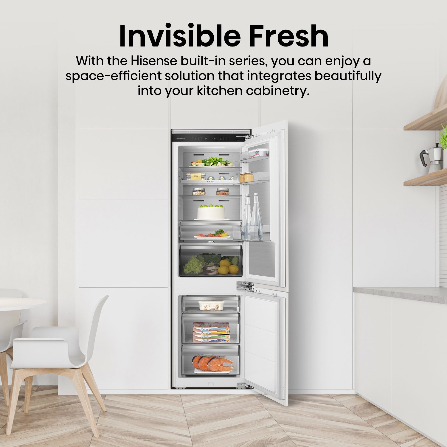 Hisense 177cm Integrated 60/40 Frost Free Fridge Freezer RB5B250SSWC1 Hisense 177cm Integrated 60/40 Frost Free Fridge Freezer RB5B250SSWC1