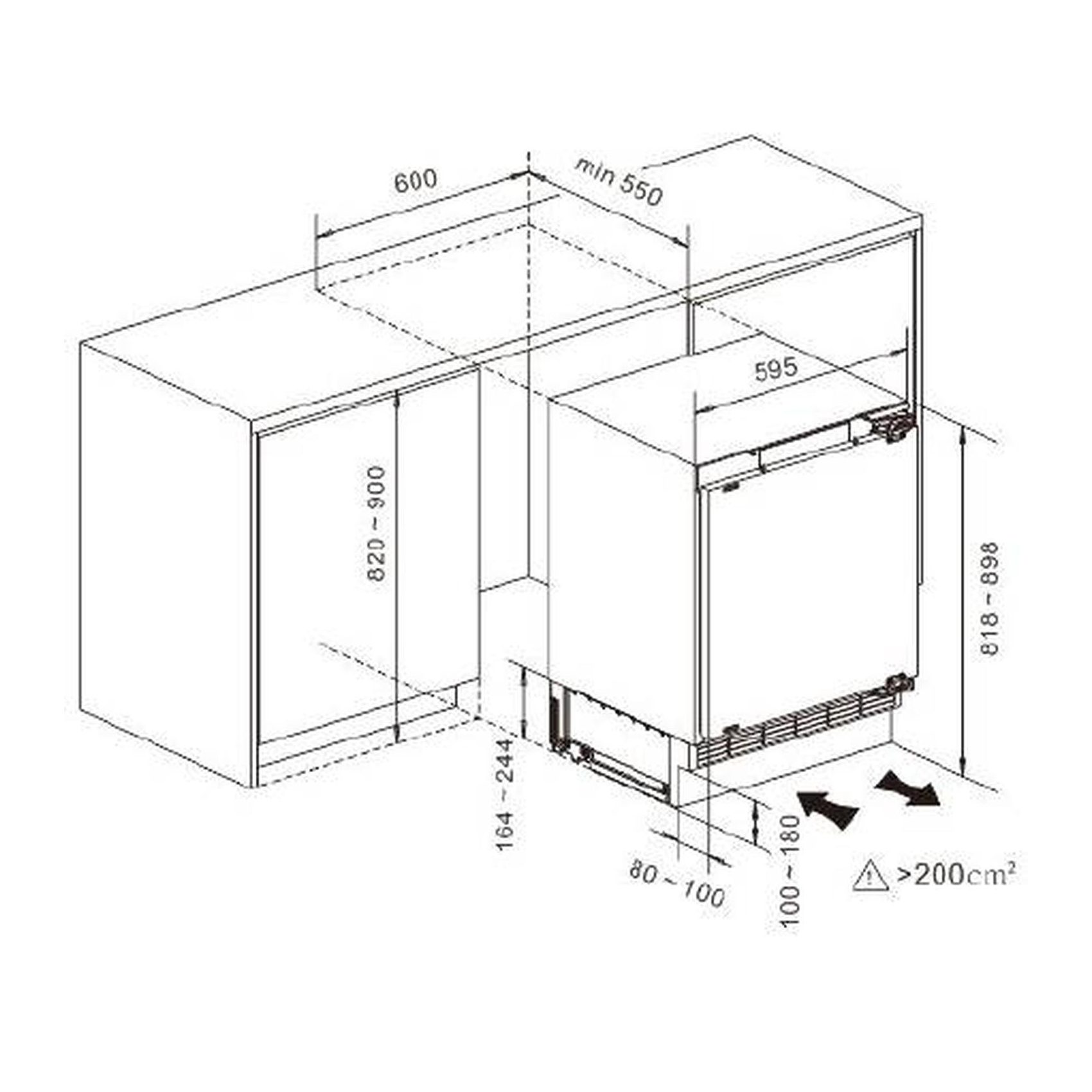 Hisense Integrated Built Under Larder Fridge RUL178D4AWE Hisense Integrated Built Under Larder Fridge RUL178D4AWE